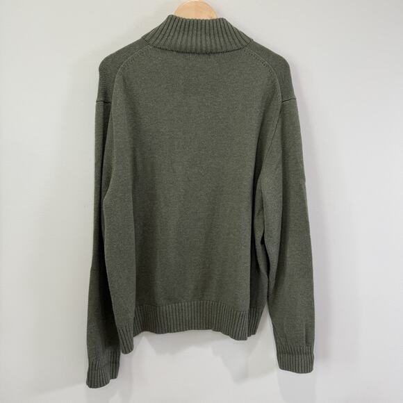 Polo Ralph Lauren Mens Sz XL Button Mock Neck Army Green Cotton Pullover Sweater - Picture 6 of 6